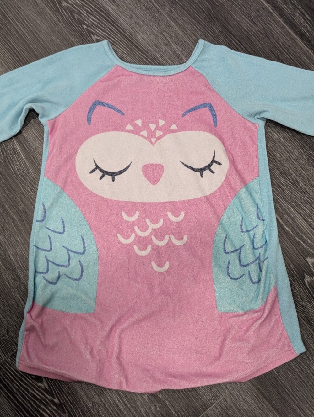 Girls Pink & Light Blue Owl Nightgown - Cozy Sleepwear